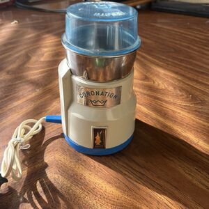 Rollmix Bialetti Coronation Made In Italy Tested  Coffee Grinder White Blue Vtg